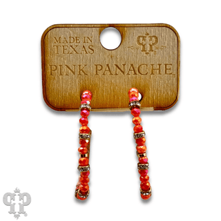 Orange bead hoop earring, last call - Boutique Bella BellaEarrings