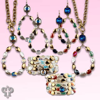 Oval bead teardrop earring with Austrian crystal - Boutique Bella BellaEarrings
