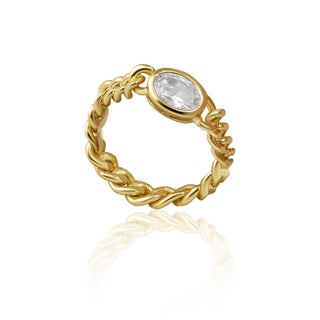 Oval Bezel Chain Ring - Boutique Bella BellaRing