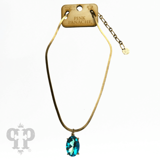 Oval rhinestone pendant necklace - Boutique Bella BellaNecklaces