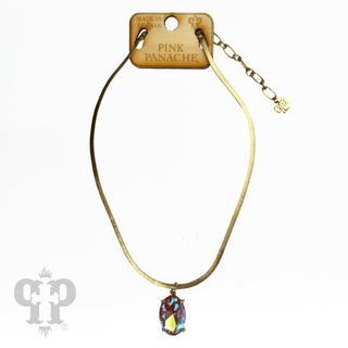 Oval rhinestone pendant necklace - Boutique Bella BellaNecklaces