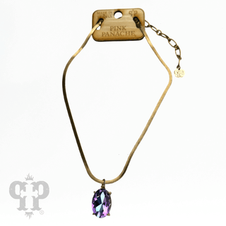 Oval rhinestone pendant necklace - Boutique Bella BellaNecklaces