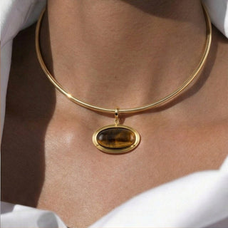 Oval Tiger Eye Charm - Boutique Bella BellaCharm