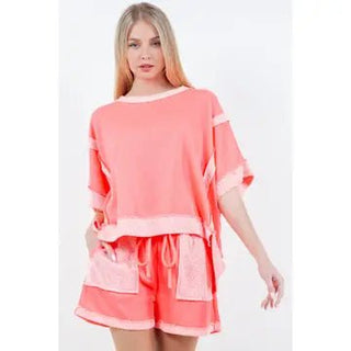 Oversized Pink Lightning Top - Boutique Bella BellaTop