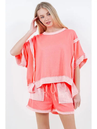 Oversized Pink Lightning Top - Boutique Bella BellaTop