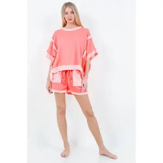 Oversized Pink Lightning Top - Boutique Bella BellaTop