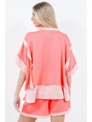 Oversized Pink Lightning Top - Boutique Bella BellaTop