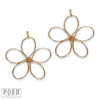 Wire wrapped flower earring - LC