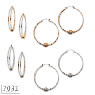 Textured circle and floating charm earring, last call