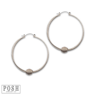 Textured circle and floating charm earring, last call