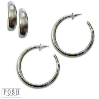 Textured hoop earring - LC