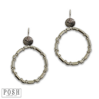 Tube bead and rhinestone earring - LC