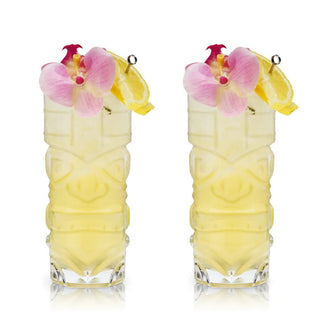 Pacific Crystal Tiki Glasses, Set of 2 - Boutique Bella Belladrinkware