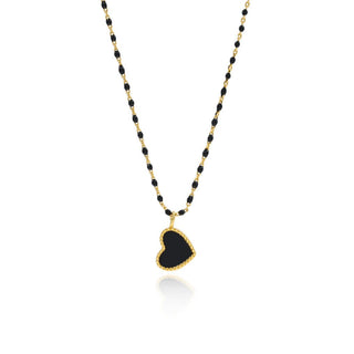 Paisley Heart Necklace Black - Boutique Bella BellaNecklace