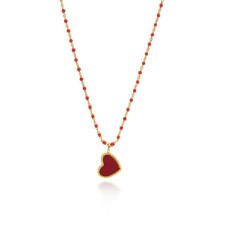 Paisley Heart Necklace Red - Boutique Bella BellaNecklace