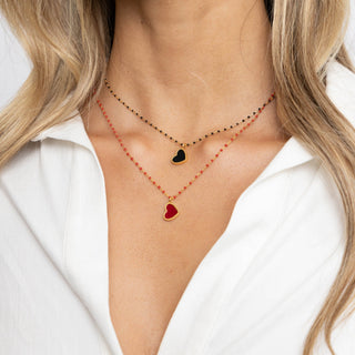 Paisley Heart Necklace Red - Boutique Bella BellaNecklace