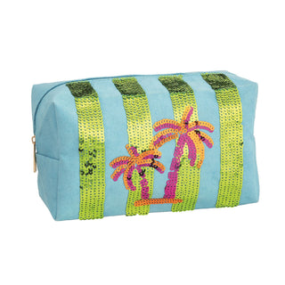 Palm Trees Pool Sparkle Case - Boutique Bella BellaMakeup Bag