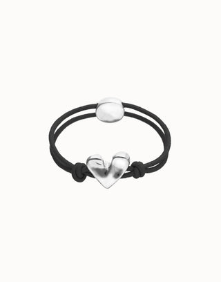 Palpito - Black elastic thread bracelet with heart charm - Boutique Bella BellaUno de 50 - Bracelet