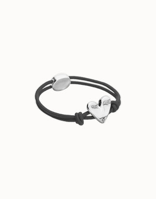 Palpito - Black elastic thread bracelet with heart charm - Boutique Bella BellaUno de 50 - Bracelet