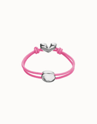 Palpito - Pink elastic thread bracelet with heart charm - Boutique Bella BellaUno de 50 - Bracelet