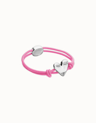 Palpito - Pink elastic thread bracelet with heart charm - Boutique Bella BellaUno de 50 - Bracelet