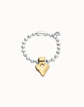 Palpito Silver/Gold - Bead bracelet with heart detail - Boutique Bella BellaUno de 50 - Bracelet