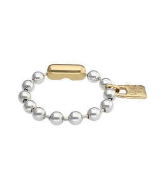 Palpito Silver/Gold Bracelet - Beaded bracelet with padlock - Boutique Bella BellaUno de 50 - Bracelet