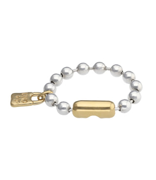 Palpito Silver/Gold Bracelet - Beaded bracelet with padlock - Boutique Bella BellaUno de 50 - Bracelet