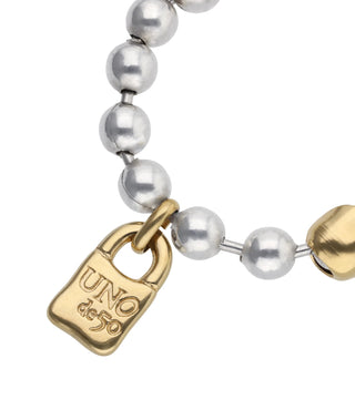 Palpito Silver/Gold Bracelet - Beaded bracelet with padlock - Boutique Bella BellaUno de 50 - Bracelet