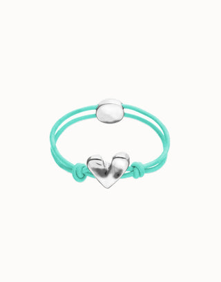 Palpito - Turquoise elastic thread bracelet with heart charm - Boutique Bella BellaUno de 50 - Bracelet