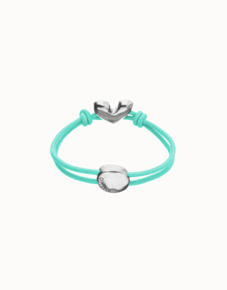 Palpito - Turquoise elastic thread bracelet with heart charm - Boutique Bella BellaUno de 50 - Bracelet