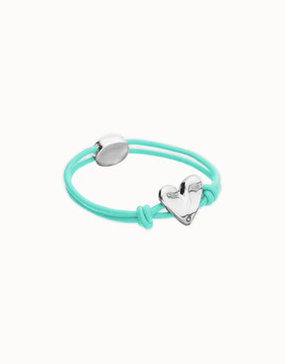 Palpito - Turquoise elastic thread bracelet with heart charm - Boutique Bella BellaUno de 50 - Bracelet