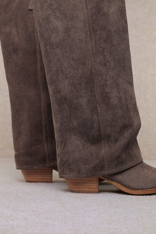 Pamela Fold Over Western Boots Coffee - Boutique Bella BellaBoots