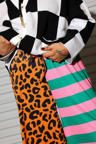 Party Animal Half & Half Cropped Pants - Boutique Bella BellaPants