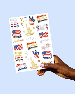Party in the USA Tats - 34 foil temporary tattoos - Boutique Bella BellaTattoos