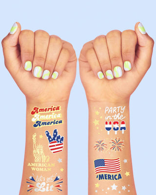 Party in the USA Tats - 34 foil temporary tattoos - Boutique Bella BellaTattoos