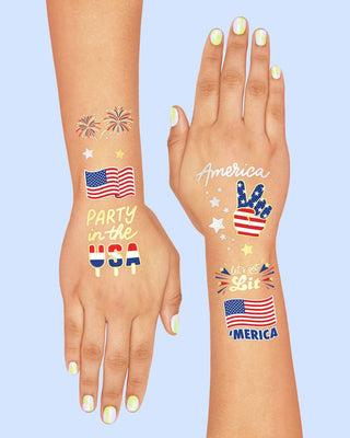 Party in the USA Tats - 34 foil temporary tattoos - Boutique Bella BellaTattoos