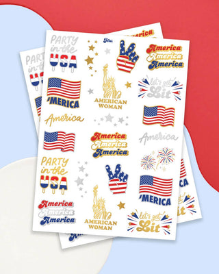 Party in the USA Tats - 34 foil temporary tattoos - Boutique Bella BellaTattoos