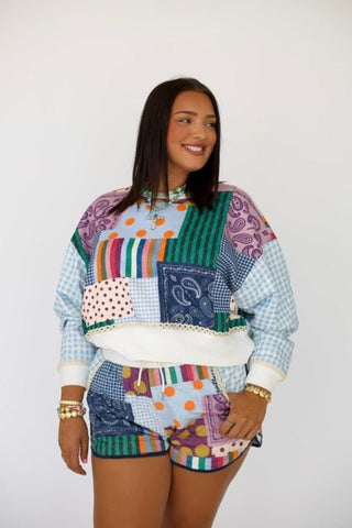 Patchwork Pretty Sweatshirt * Pre-Order* - Boutique Bella BellaSweatshirt