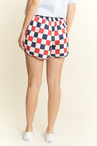 Patriotic in Checkered Shorts - Boutique Bella BellaShorts