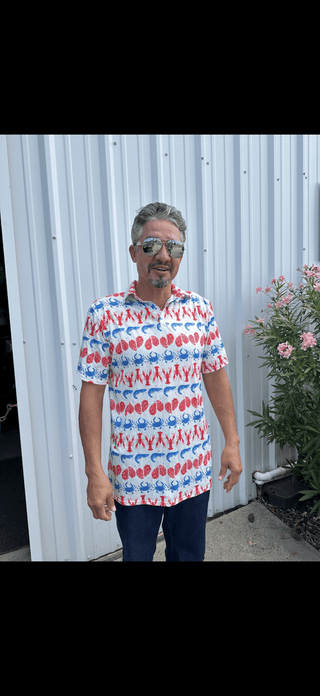 Patriotic Seafood Men's Polo - Boutique Bella BellaMens Polo