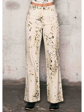 Pattern Print Wide Leg Jeans - Boutique Bella BellaJeans