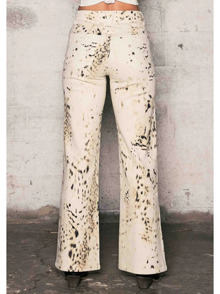 Pattern Print Wide Leg Jeans - Boutique Bella BellaJeans