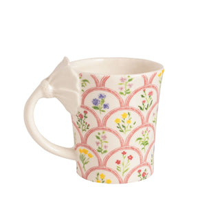 Pattern With White Flower Handle Mug - Boutique Bella BellaMug