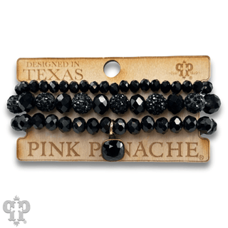 Pave ball and glossy glass bead bracelet with a crystal from Swarovski® - Boutique Bella BellaBracelets