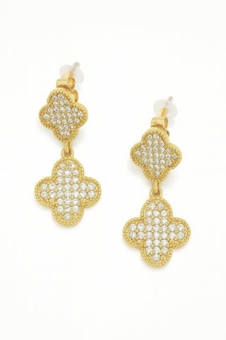 Pave Clover Drop Earring - Boutique Bella BellaEarring