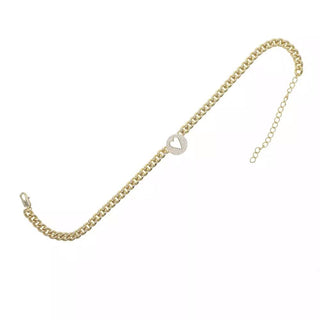 Pave Heart Chain Necklace - Boutique Bella BellaNecklaces