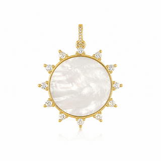 Pave Mother Of Pearl Sun Charm - Boutique Bella Bella