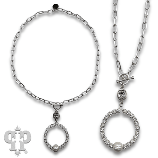 Pave rhinestone bead necklace, Austrian crystal - Boutique Bella BellaNecklaces