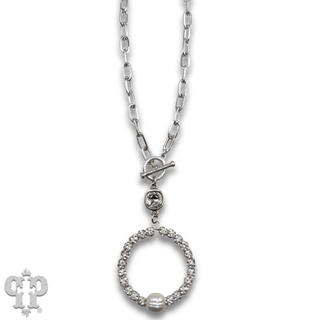 Pave rhinestone bead necklace, Austrian crystal - Boutique Bella BellaNecklaces